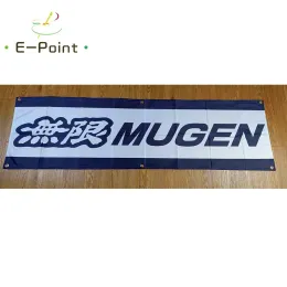 Tillbehör 130GSM 150D Material Japan Mugen Power Banner 1.5ft*5ft (45*150 cm) Storlek för hemflagga inomhusdekor YHX094