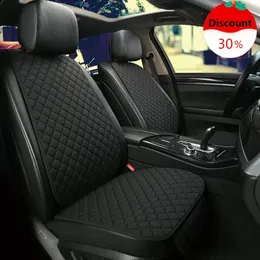 Universal Car Seat Cover Protector Linen Front Rear Back Flax Summer Cushion Pad Mat Sedan Suv Pick-up Car Interior Accessories 240318