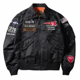 Męska wiosenna wojskowa kurtka Vintage Air Force Streetwear Coatats Nowy mężczyzna jesień Fi Outdoor Ogółeize bombowca Jakcets L4SJ#