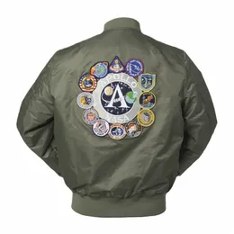2023 New Autumn Apollo Thin 100th SPACE SHUTTLE MISSION Thin MA1 Bomber Hiphop US Air Force Pilot Flight College Jacket For Men E0SO #