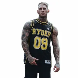 Summer Tank Top Men Gym Fitn Training Odzież Szybka sucha silm dopasowanie kulturystyki koszule rękawowe Man Fi Kamizelka do koszykówki 28BQ#