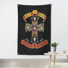 Tillbehör Rock Band Heavy Metal Music Affischer Retro Loft Tygkonst Flag Banner vägg hängande tapestry sovrum sovsal hem dekoration d4