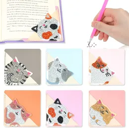 Стежок 6 DIY алмазная живопись угловые книги милый маленький кот Алмазная мозаика треугольная закладка набор ремесел для детских подарков ручной работы