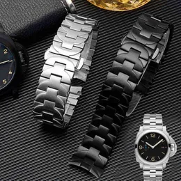 316L Stainless steel strap 24mm band for Panerai PAM111 PAM441 band Curved soild metal bracelet for men H220419230r