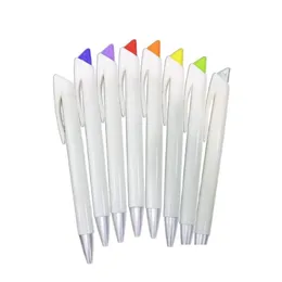 Ballpoint Pens Wholesale Sublimation Pen Blank Heat Transfer Promotional Customized Press Clip Diy 100Pcs/Pack Drop Delivery Office Sc Dhgeq