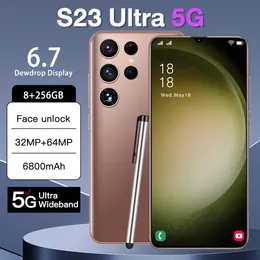 S23ultra Android 8.1 SMARTPHONE Touch Screen Color Screen 4G RAM 64 GB 128 GB 256 GB ROM 7,3-tums HD-skärm Smart Wake Gravity Sensor stöder flera språk