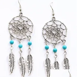 Stud Dreamcatcher Stone Beads Rieathers أقراط بسيطة سحر قلادة في الغلاف الجوي المجوهرات للمرأة Z243 230714 التسليم DHZ1U