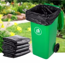 Bags 50pcs/Pack Big Garbage Bags Disposable Big Trash Bags Black Heavy Duty Liners Strong Thick Rubbish Bags Bin Liners Outdoor