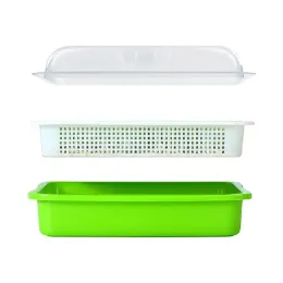 Frö Sprouter Tray BPA gratis PP Jordfri stor kapacitet Hälsosam vetegräsodlare med täckplantor Sproutplatta Hydroponic