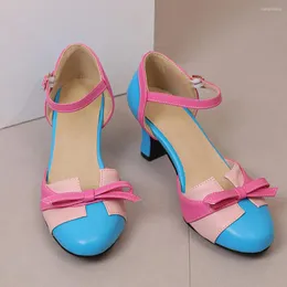 Scarpe casual 2024 Décolleté Marry Jane lucidi di colore primaverile ed estivo per donna Retro fiocco di farfalla marrone per il tempo libero dolce