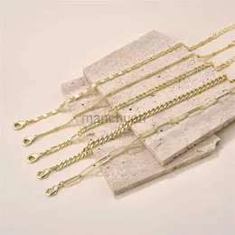 Corrente Jiayi Qi 14K Bracelete de ouro feminino Trend Trend Snake/Figaro Chain Simple Bracelet Jewelry Gift 240325