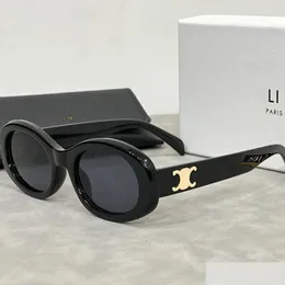 Sunglasses Brand Designer High Quality Luxury For Women Letter Uv400 Oval Design Travel Gift Box 6 Models Very Drop Delivery Fashion Otyml