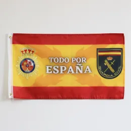 Tillbehör Spanien flagga Bourgogne Cross of San Andres Spanish Tercios Spanish Army Police med Spanien National Police Corps