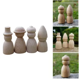 Artigianato 20pc Peg di legno bambola di faggio forme di legno non finite Morden Craft legno parti sciolte accessori fai da te per la decorazione domestica