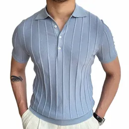 Męska koszula polo z krótkimi rękawami z kołnierzem lapowym, zwykły styl busin, czysty kolor, nowy failny design, D9WQ# w rozmiarze