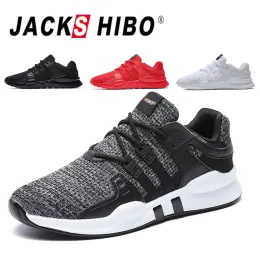 Sapatos Jackshibo Men Running Shoes Quatro Sapatos Esportivos Briáveis para Male Grande Size Moda Tênis ao ar livre tênis de caminhada ao ar livre