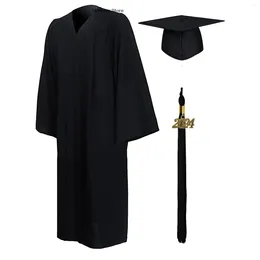 Conjuntos de roupas Vestidos de formatura Vestido 2024 GraduationCap Clero Robes Mulheres para Igreja Juiz Robe Trajes com Borlas e Selo de Ano