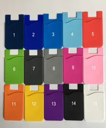 Silicone Wallet بطاقة ائتمان ملصق جيب الجيب 3M لاصق stickon معرف حامل بطاقة ائتمان ائتمان لجهاز iPhone Samsung الهاتف المحمول O7462852