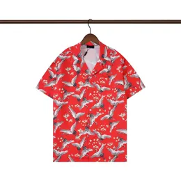 2024 Designer de moda havaiana carta entrelaçada camisa de praia para homens designer de seda camisa de boliche casual verão manga curta tamanho M-3XL # 037