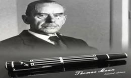 Penne gel PURE PEARL per il grande scrittore Thomas Mann Penna a sfera con motivo roller di lusso in nero e argento che scrive ricarica regalo liscia Plus9102853