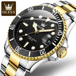 OLEVS 5885 Marka Menquartz Holwatch Haftası ve Tarih Moda Moda Günlük Mesh Strap Watch Boy'un Alaşım Kılıfı Lüks Tasarımcı Saatler