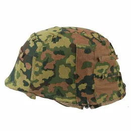 Hüte WWII German ELITE M35 Reversible Helmüberzug Frühling und Herbst Oak Camo MILITARY War Reenactments