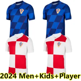 2024 2025 Croacia Modric Soccer Jerseys Mandzukic Perisic Kalinic 24 25 크로아티아 축구 셔츠 Kovacic Ramaric 남자 아이들 팬 플레이어 유니폼