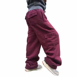 Inverno Primavera Big Size Hip Hop Jogging Uomo Harem Pantaloni sportivi larghi Baggy Gamba larga in pile Pantaloni casual Pantaloni elastici in vita z1Vb #