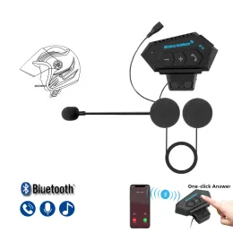 Hörlur/headset Kebidumei BT12 Motorcykelhjälm Bluetooth Headset Moto Bike Trådlös handsfree Auto AnswerMotorBike Earphone med mikrofon