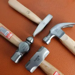 Hammer Ny Mini Hammer Solid Wood Kort handtag Octagonal Hammer Round Head Hammer High Carbon Steel Small Hammer Manual Hardware Tool