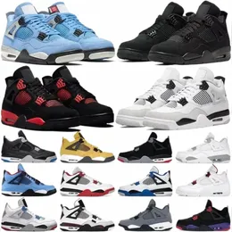 Basketball Sneakers Military Black Cat White Oreo 4s 4 Men's basketball shoes College Blue Thunder Fire Red blank Purple Metal Women's sneakers Running shoes