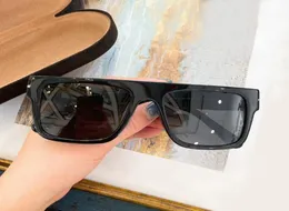 0907 Dunning Siyah Güneş Gözlüğü Gözlük Koyu Gri Lensler Büyük Çerçeve Maske Kalkanı Sarma Gafas de Sol Erkekler Box90922291