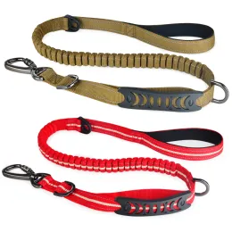 leashes airuidog Extendable Nylon Long Dog Lead Leash 강한 헤비 듀티 훈련 이중 손잡이 강한 개 리드