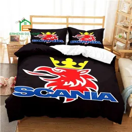 Aldult Kids 게임 퀼트 이불 커버 침구 세트를위한 Scania Truck Duvet