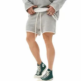 Shorts masculinos Fi Casual na altura do joelho cintura elástica para homens treino ginásio sweatshorts streetwear y4It #