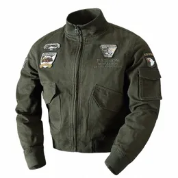 Herrjacka 6xl Solid Emblem Flight Air Force Jacket Högkvalitativ passform Basebolljacka Militär Men's Short Homme H4NR#