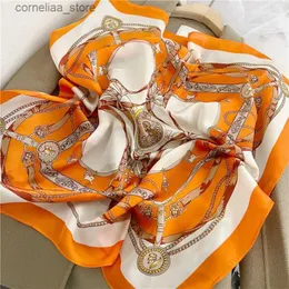 Bandanas Durag Scarves Silk Square Scarf Women Satin Bandana Print Scarves Head Band Fashion Lady Hair Shawl and Wrap Female Neckerchief Hijab 2024 Y240325