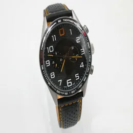 Hochwertige Männer MP4 12c Automatische mechanische Uhr Schwarze Tricolor Edelstahl -Zifferblatt Lederband 45 mm289w