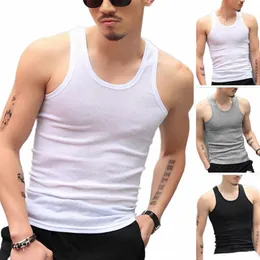 MEN TANK TOPS FITN GYM تمرينات UNDERSHIRT O-NECK SLEEVEL SOLD COLL SLIP