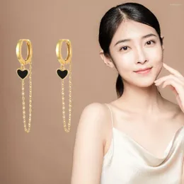 Hoop Ohrringe Einfache Macaron Farbe INS Kette Stil Herz Anhänger Tropfen Ohrring Für Frauen Party Jewerly Mode Zubehör