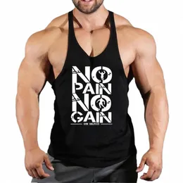 no Pain No Gain Gym Tank Top Men Fitn Clothing Man Bodybuilding Tank Tops Summer Gym Clothing for Male Sleevel Vest Shirt r6vO#