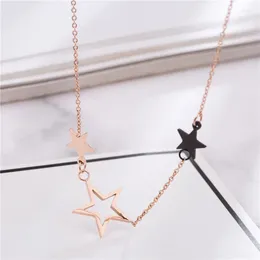 Catene in argento sterling 925 con collana di dichiarazione a forma di stella alla moda per il commercio all'ingrosso di gioielli da donna e ragazza