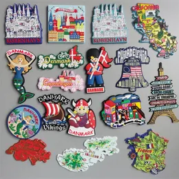 PVC Fridge Magnets Copenhage Denmark USA Paris France Fiji Islands Argentina Switzerland London Puerto Rico Bahamas Germany 240318