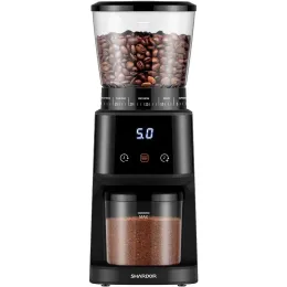 Tools SHARDOR Kaffeemühle mit konischem Mahlwerk und digitaler Timer-Anzeige, elektrische Kaffeebohnenmühle mit 31 präzisen Einstellungen