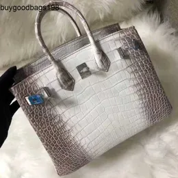 Himalayans Handbags Bags Handmade White Crocodile Skin Womens Belly Higend Fashion Handbag Have Logo