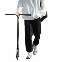 Męskie sznurki do sznurków jogi solidny kolor średniej wagi podstawowe spodnie męskie Korea harajuku ciepłe polarowe grube dzianinowe spodnie dla mężczyzn J5G4#