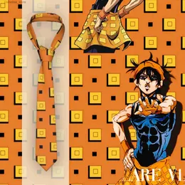 روابط الرقبة روابط Narancia ghirga ملهمة التعادل Jojos Bizzare Adventures Blouse Vintage Neck Ties Office 8cm Gift for Men Cravat Y240325