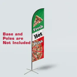 Accessories Custom Digital Printing High Quality Fresh Hot Pizza Snowballs Swooper Beach Flag Banner