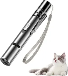 Repelentes Ponteiro de gato Brinquedo leve para animais de estimação Laser para cães internos 7 em 1 Função Gatinho Vermelho USB recarregável LED Caneta automática Brinquedo interativo para gatos