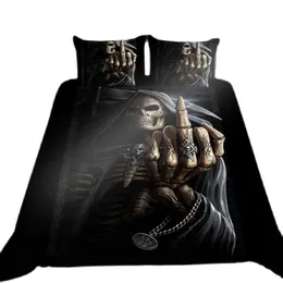 Dream ns Skeleton Bedding Set Linens Duvet Cover Quilt Comforter Pillow Case 3D Red King Halloween Bedroom Decoration